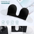 thumbnail image 4 of Women's Deep Plunge Strapless Backless Sticky Underwire Push Up Adhesive Bra, 4 of 7