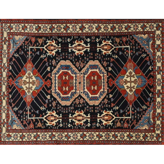 Ahgly Company Machine Washable Indoor Rectangle Traditional Dark Almond Brown Area Rugs, 6' x 9'