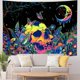thumbnail image 3 of Blacklight Skull Tapestry Uv Reactive Moon Stars Tapestry Fantasy Floral Plant Tapestry Galaxy Space Tapestry Wall Hanging For Home Decor(h51.2w59.1 I, 3 of 4