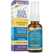 Natural Path Silver Wings Colloidal Silver 150ppm (750mcg) w/ Echinacea & Oregano Immune Support Supplement 1 fl. oz. spray