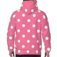 thumbnail image 7 of Naloa Dots On Rose Red Background Men's Casual Hooded Collar Drawstring Hoodies Pullover Sweatshirts Casual Long Sleeve Shirts-3X-Large, 7 of 7