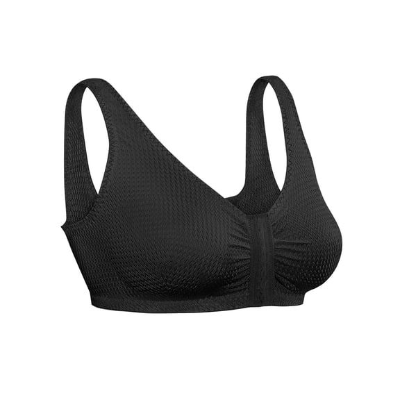 Comfort Sleep Bra, Front Closure, Black, Size 38