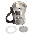 thumbnail image 2 of Cafetière Moka En Acier Inoxydable Avec Plateau En Verre Cristal - Cafetière Italienne Classique Pour Cuisinière 6 Tasses, 2 of 14