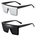 thumbnail image 1 of Gafas de sol cuadradas exageradas Dollger para mujer y hombre con marco negro, 1 of 8