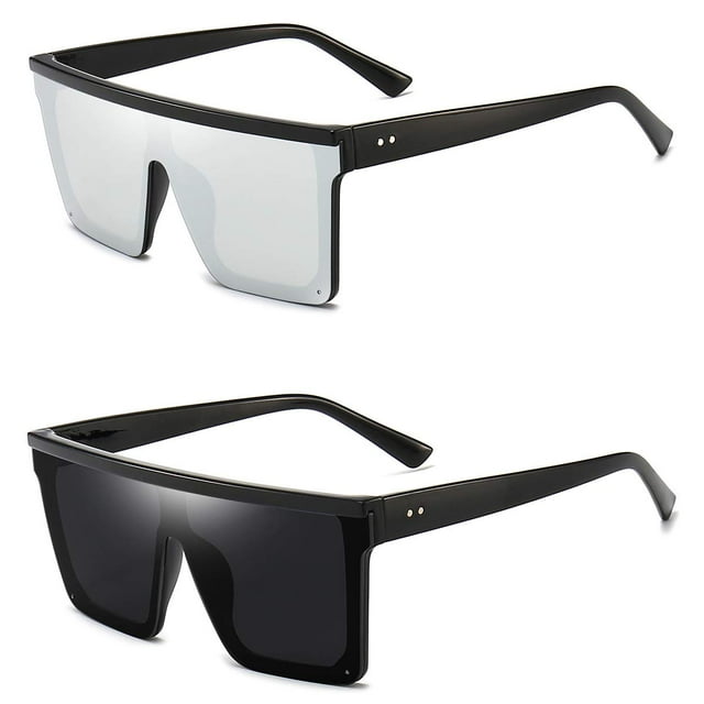 Gafas de sol cuadradas exageradas Dollger para mujer y hombre con marco negro