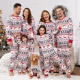 thumbnail image 1 of Pijamas familiares a juego con estampado de copos de nieve en rojo, de manga larga (resistentes al fuego), 1 of 5
