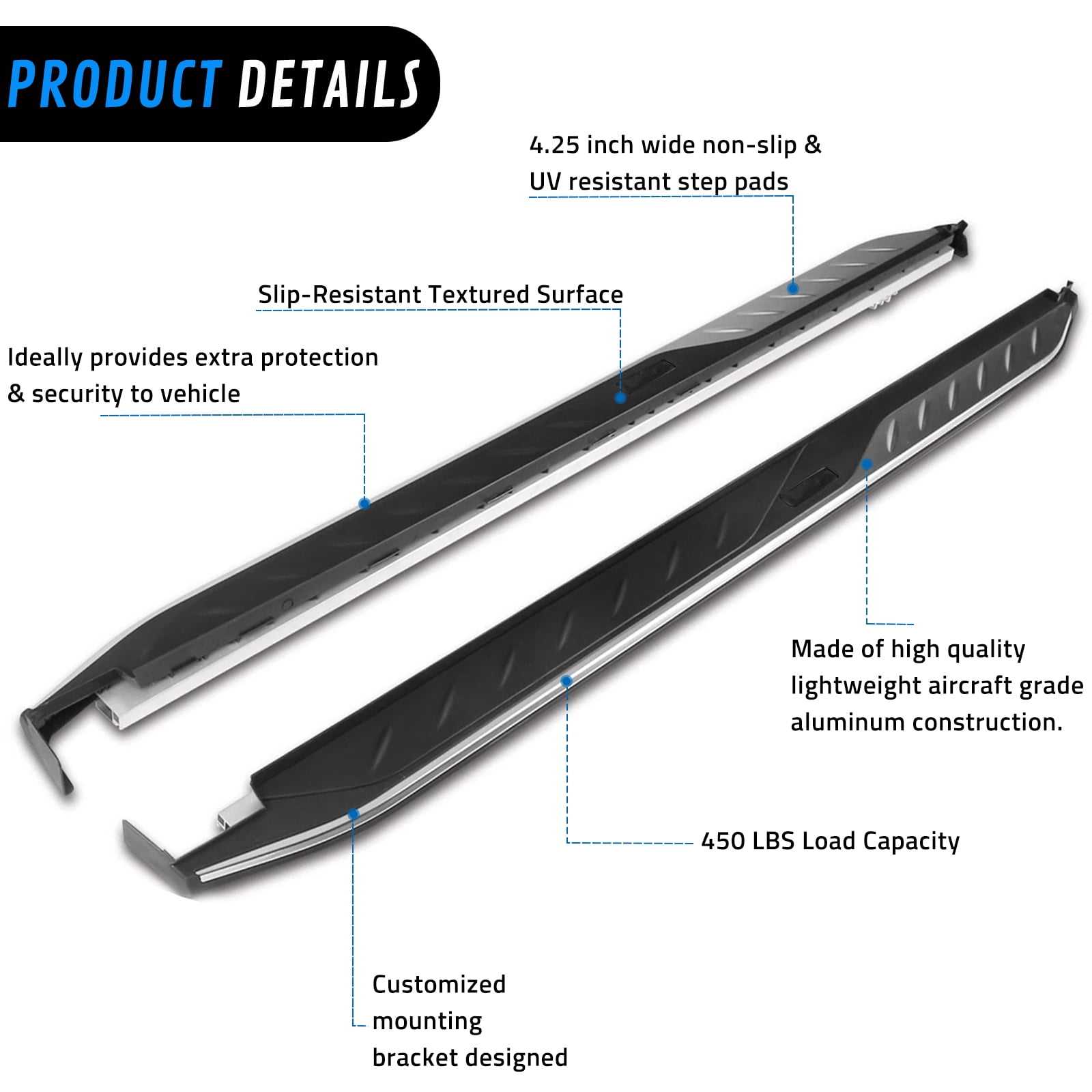 Foot Steps for Toyota RAV4 2019-2022 2023 2024 Running Boards Side Step nerf Bars Pedal Protector Accessories