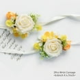 thumbnail image 2 of Holzlrgus Set of 2 Wrist Corsage Wristlet for Wedding Bridesmaid Mother Grandmother for Bridal Shower Wedding Artificial Roses Flower Prom (Light Yellow), 2 of 5