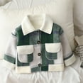 thumbnail image 5 of KAUOD Boys Fleece Lined Plaid Jackets Button Front Pockets Flannel Collar Coats Kids Toddler Long Sleeve Fuzzy Warm Outwear, 5 of 5