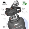 thumbnail image 3 of GEDUX 128 oz Motivational Water Bottle with Time Marker, Leakproof Wide Mouth Water Bottle, BPA-Free 2-in-1 Lid with Straw & Spout for Gym Camping, 3 of 6