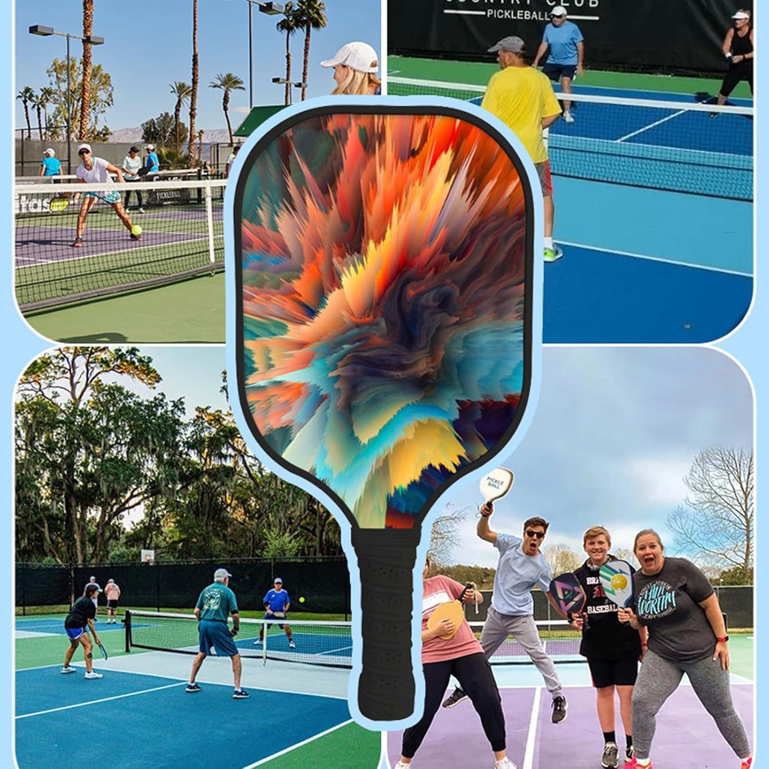 Pickleball Paddles, USAPA Approved Fiberglass Surface Pickleball Set with Pickleball Rackets, Pickleball Paddles Set ​for Men Women, It Is A Great Gift Option for Family, Loved Ones, and Friends.