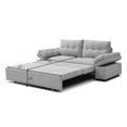thumbnail image 6 of Sleeper Sofa, Sofa Bed- 3 in 1 Pull Out Couch Bed with Linen Chaise for Living Room, Sofa Sleeper with Pull Out Bed, 3Color (Gray), 6 of 8