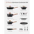 thumbnail image 2 of Juego de utensilios de cocina FOHERE para ollas y sartenes, 15 piezas, aluminio antiadherente, 2 of 8
