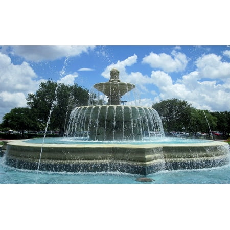 Framed Art For Your Wall Water Fountain Water Fountain Outside Outdoors 10x13 Frame