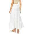 thumbnail image 3 of Cali1850 Women's XS~XL Lined Tiered Elastic Waist Linen Flare Maxi Skirt, 3 of 7