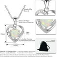 thumbnail image 5 of Opal Love Heart 925 Sterling Silver Opal Necklace,Birthstone Dainty Statement Necklace, 5 of 6