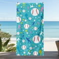 thumbnail image 5 of Guanhe Microfiber Tennis Print Beach Towel, Gifts for Kids Large Beach Towel Quick Fast Dry Absorbent Lightweight Sand Free Bath Towels 27.6x55Inches, 5 of 9
