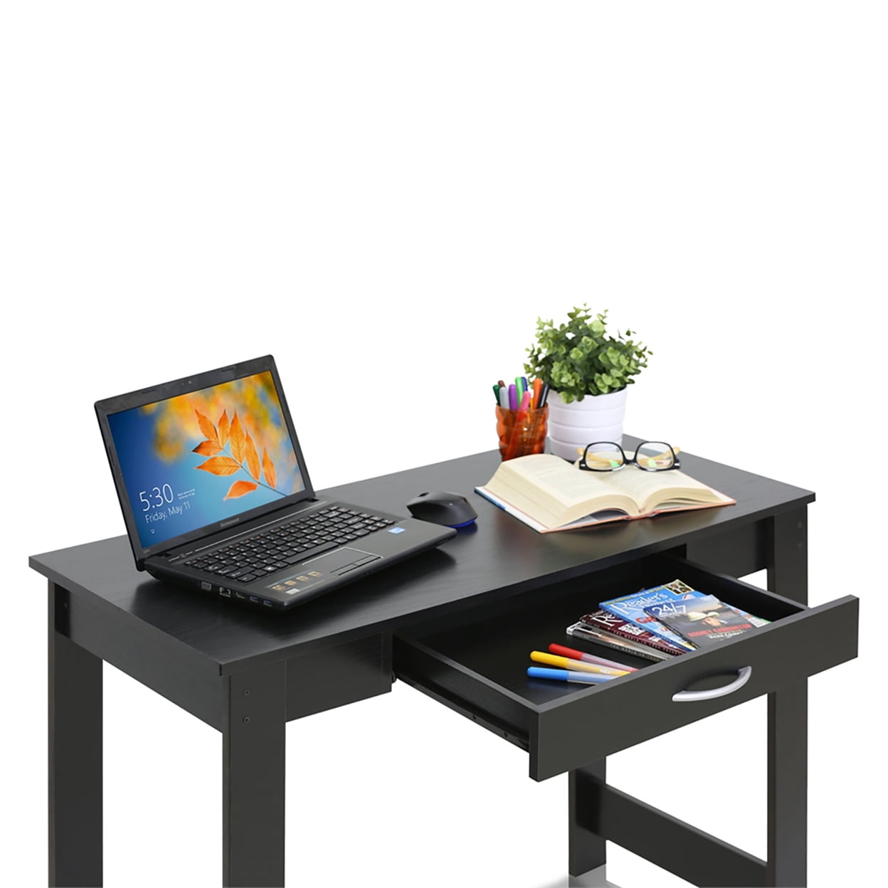 Furinno Jaya Writing Desk with Drawer, 15108BKW