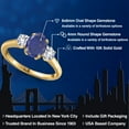 thumbnail image 2 of Gem Stone King 10K Yellow Gold Blue Lapis and White Created Sapphire Engagement Ring for Women | 1.90 Cttw | Oval 8X6MM | Gemstone Birthstone | Size 5, 2 of 6