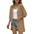 thumbnail image 1 of SDNall Long Cardigans for Women Color Three Quarter Sleeve Casual Tops Blouse Cardigan (Khaki, Sizes S-XXL), 1 of 8
