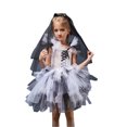 thumbnail image 4 of SAYOO Disfraz de novia fantasma para niñas, vestido de tutú de novia zombie de lujo con juego de velo de novia SAYOO Moda, 4 of 9