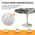 thumbnail image 2 of Elastic Fitted Round Tablecloth, Sage Green Black Geometric Waterproof Stretch Table Cover for 45"-54" Tables, Modern Art Abstract Grey Line Washable Outdoor Tablecloths for Patio, Picnic, Camping, 2 of 9