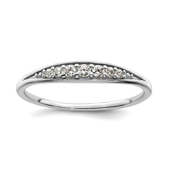 925 Sterling Silver Rhodium Plated Polished Cubic Zirconia Ring Size 8 Ring for Women - 1.2 Grams