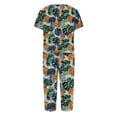 thumbnail image 5 of Womens Tropical Hawaiian Pajamas Set 2026 Lounge Hawaiian Printed Plus Size Short Sleeve and Capri Trousers Sets with Pockets, 5 of 6