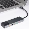 thumbnail image 2 of Tarjeta de Sonido Óptica Externa USB 6 en 1 Adaptador Convertidor de Audio Multifunción para Portátil Tarjeta de Sonido de Aluminio, 2 of 6