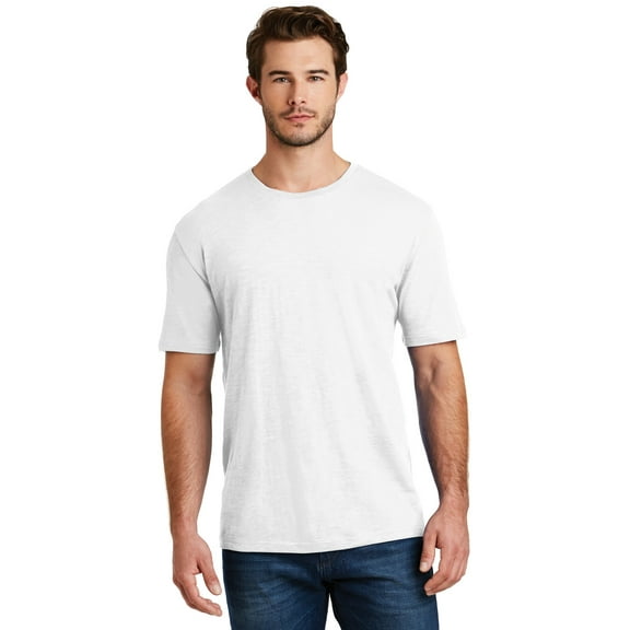 District Made Mens Super Slub Crew Tee-M (White)