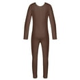 thumbnail image 6 of Aiihoo Girls Gymnastics Leotard Ballet Dance One Piece Jumpsuit Full Length Bodysuit Long Sleeve Zentai Suit Brown 5-6, 6 of 6