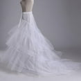 thumbnail image 4 of 3-layer Yarn 2-hoops Bride Wedding Dress Long Trailing Skirt Petticoat Elastic f, 4 of 13