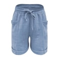 thumbnail image 4 of Womens Shorts Comfy Pull On Shorts Club Airport Looks Travel Hiking Fit Women Straight Leg Casual Pants High Waist Sports Loose Shorts Casual Fashion Pants, 4 of 5