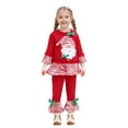 thumbnail image 3 of Afdoent Girls Clothing Set Themed Girls Long Sleeve Top And Flare Pants Outfit Christmas Striped Party Wear For Holiday Season 3-4 Years, 3 of 9