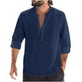 thumbnail image 1 of Pompotops Chemise Décontractée Mode Homme Col en V Manches Longues Respirante en Solde, 1 of 6