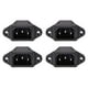 thumbnail image 1 of Adaptador de enchufe de montaje en panel AC 250V 10A C14 3 pines módulo de entrada IEC enchufe conector de potencia socket recto 4 pcs, 1 of 3