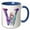 Blue/White, variant on 3drose, Cute Astronaut Monogram Initial W, 11oz Two-tone Yellow Mug
