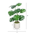 thumbnail image 3 of 30'' Artificial Monstera Deliciosa Plant with White Pot, 2 pcs / set, 3 of 12