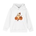 thumbnail image 6 of CBASIHI Girls Halloween Hooded Sweatshirts with Pockets Long Sleeve Casual Cute Pullover Pumpkin Print Fleece Warm Hoodies White 10 T, 6 of 7