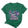 thumbnail image 5 of Youyipin Womens Tops 100 Days Of School Shirt For Women Teacher Graphic T-Shirt Happy 100Th Day Of School Gift Round Neck Short Sleeve Tee Tops Spring Tops For Women, 5 of 5