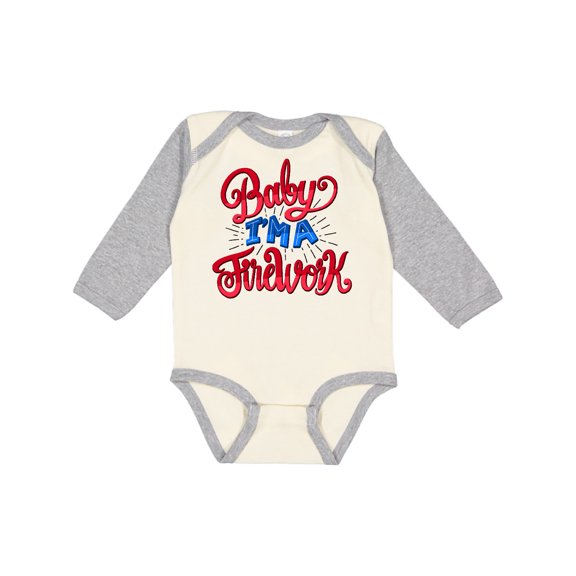 Inktastic Baby Im a Firework Hand Lettered Boys or Girls Long Sleeve Baby Bodysuit