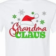 thumbnail image 4 of Inktastic Grandma Claus with Christmas Santa Hat and Snowflakes T-Shirt, 4 of 5