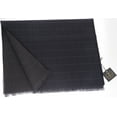 thumbnail image 2 of Corneliani Wool Scarf Navy w/checker-thin white lines Reversible, 2 of 2