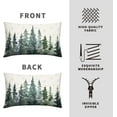 thumbnail image 3 of Watercolor Pine Tree Lumbar Pillow Covers Green Rustic Forest Throw Pillow Covers 12x20 Set of 2 Winter Xmas Tree Snowflakes Rectangular Pillowcase for Living Room Couch Sofa, 3 of 6