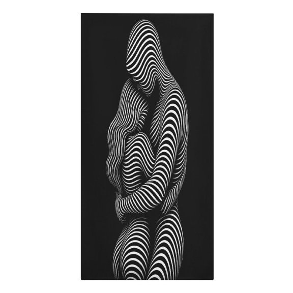 RKSupls Zebra Stripe Embrace Figure Microfiber Beach Towel Absorbent Compact Towels for Swimming Pool Beach Travel Things for Vacation Essentials Adult Gift,61.4×30.3Inch