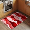thumbnail image 3 of 2x3 Door Mat Rug, Red Striped Non-Skid Rubber Backing Large Rectangle Rugs - Living Room Bedroom Home Office, Modern Gradient Geometric Ripple Stripes Indoor Floor Mat Carpets Washable Rug, 3 of 9