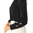 thumbnail image 7 of Allegra K Women's Work Ruffle Trim Neckline Solid Shirt Button Decor Blouse, 7 of 7