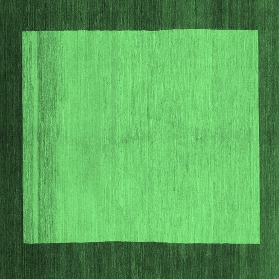 Ahgly Company Indoor Square Abstract Emerald Green Modern Area Rugs, 3' Square