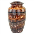 thumbnail image 3 of 11" Aluminum Cremation Funeral Urns for Adult Human & Pet Loss | Handcrafted Burial Funeral Urns for Cremated Ash Remains Storage (Droplet Brown), 3 of 3