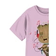 thumbnail image 4 of Groot Vibing, Graphic Crew Neck Short Sleeve Tee, Size 4-16 (Little Girls & Big Girls), 4 of 4